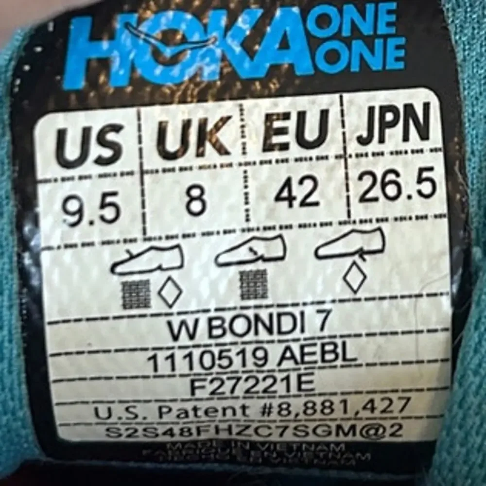 Hoka One One - Bondi 7 - Running Shoes - Blue - Women's - 9.5 - 1110519 AEBL
